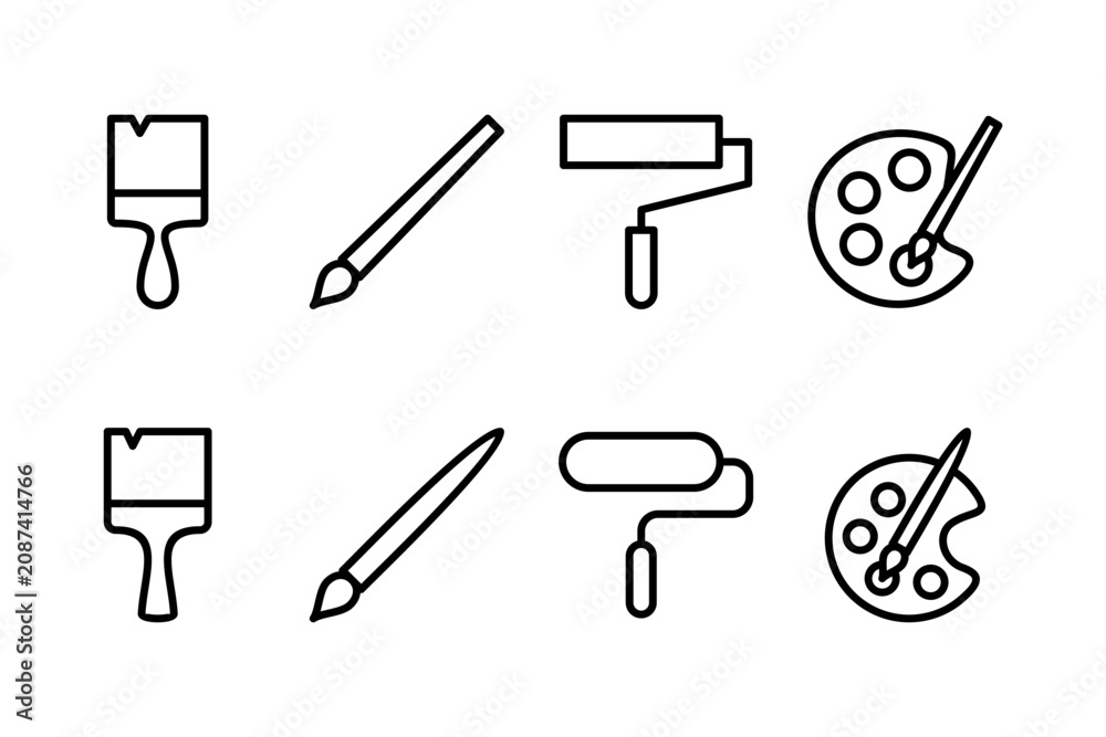 Obraz premium Paint icon vector illustration. paint brush sign and symbol. paint roller icon vector
