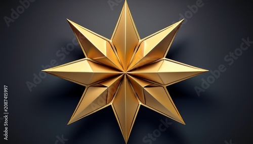 3d origami golden star decoration