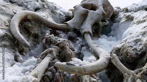 mammoth skeleton in the ice