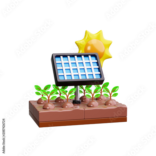 Fotografie Sustainable solar energy powering agriculture innovative technology enhancing cr