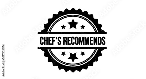 Vector illustration of chefs recommends stamp on a transparent background