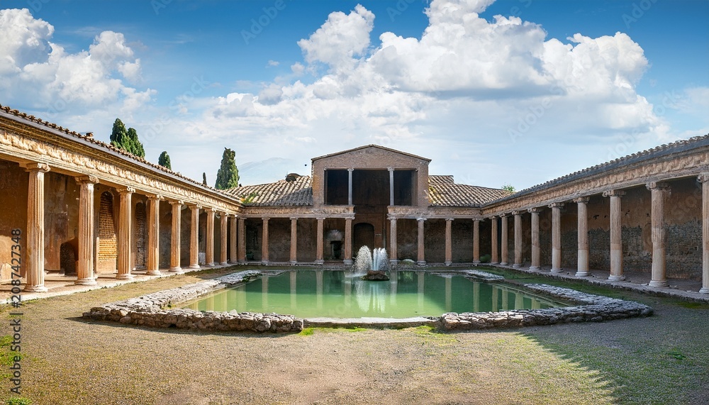 Fototapeta premium house of the large fountain in pompeii