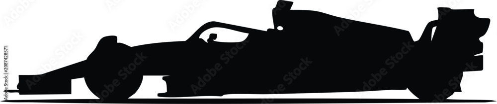 Naklejka premium Formula one racing car silhouette high speed motorsport illustration.