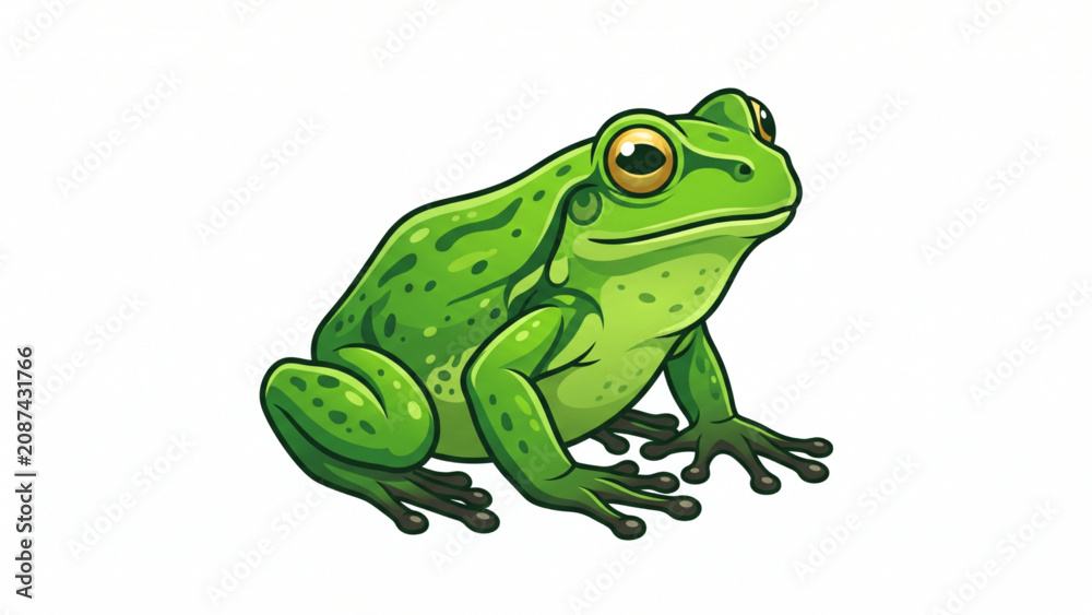 Naklejka premium Vector illustration of a green tree frog isolated on white background