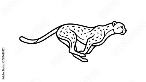 Photography Dynamic Cheetah Running Silhouette, Fast Animal Illustration, Speed Icon