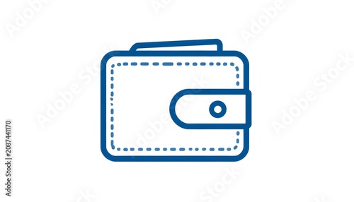 Flat Design Smartphone Icon with Lock Symbol in Minimalist Blue Outline Style