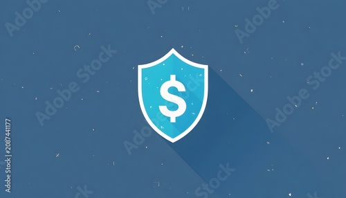 Financial protection shield with dollar sign