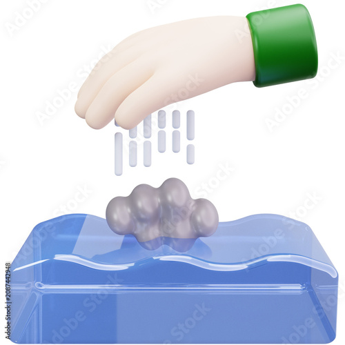 Dumping Trash Into River 3D Illustrations