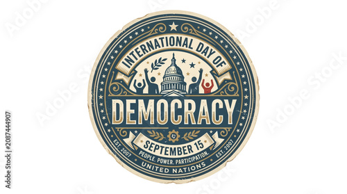 Democracy and Election Concept with People Voting in Ballot Box Vector Illustration