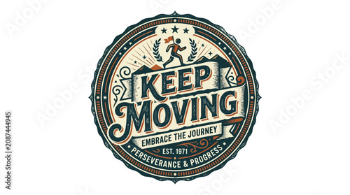 Φωτογραφία Motivational vector illustration of a person moving forward with energy and dete