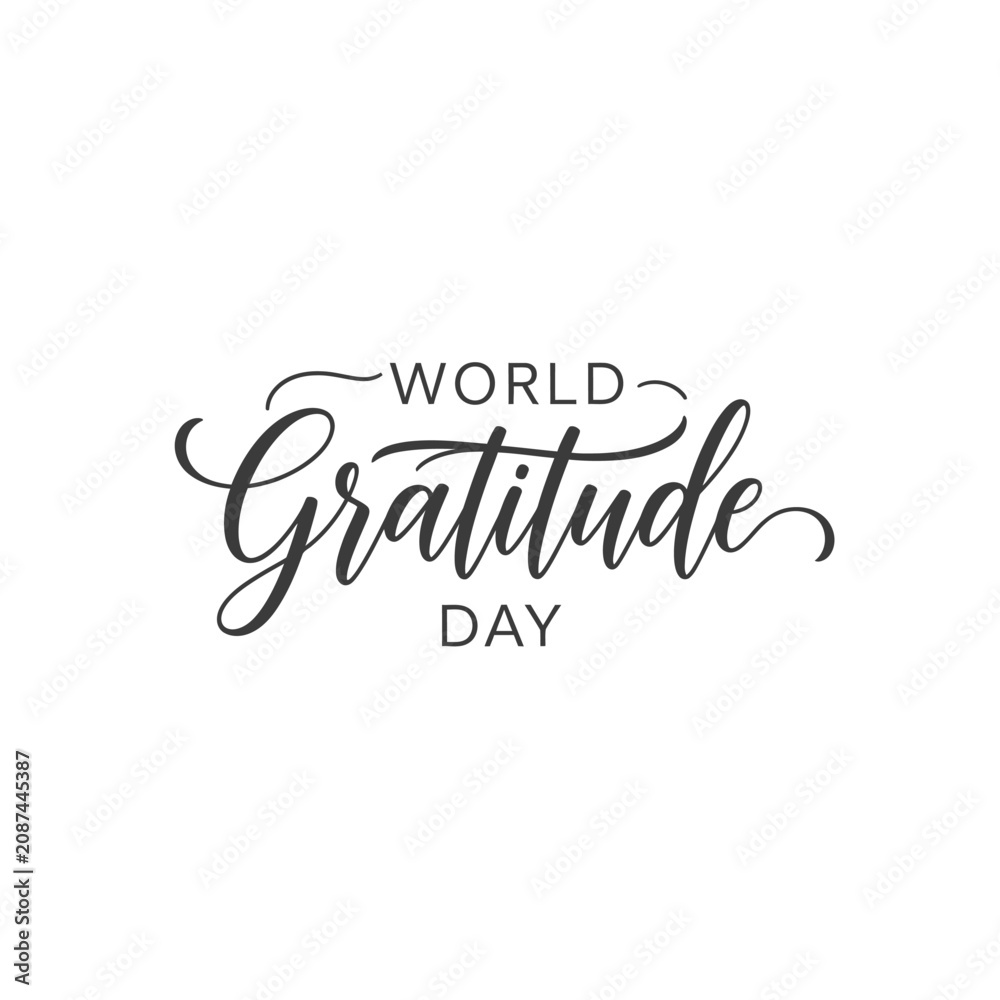 Fototapeta premium Flat vector illustration of a world map with heart symbols representing global gratitude and kindness