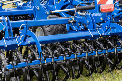 Obraz na plátně Agricultural spring tine roller with coil tines on cultivator for soil preparati