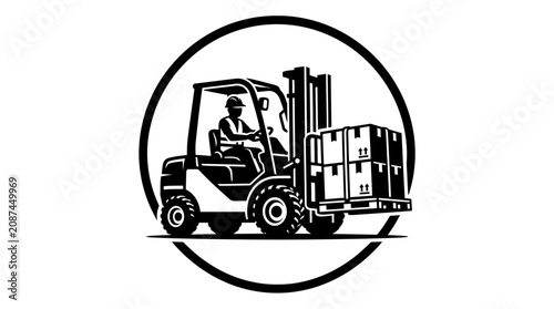 Canvastavla Forklift Operator Driving Industrial Vehicle.