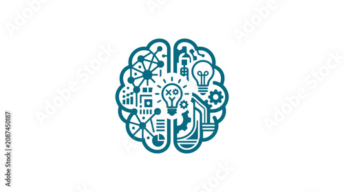 Bild auf Leinwand Brain with creative thinking concept.