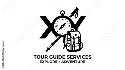 Fotografía Tour Guide Services Logo Design.