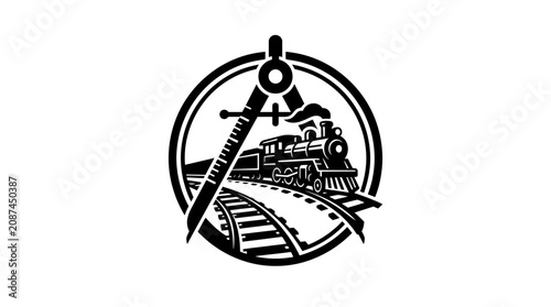 Foto Train Locomotive Railroad Transportation Icon.