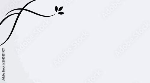 Принти на полотні Elegant black floral swirl design in the corner of a white background