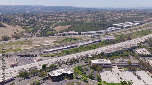 Mission Viejo California Aerial of Interstate 5 and Suburban Offices 01