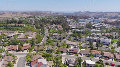 Mission Viejo California Aerial of Suburban Homes and Medical Campus