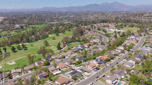 Mission Viejo California Aerial of Suburban Homes and Medical Campus