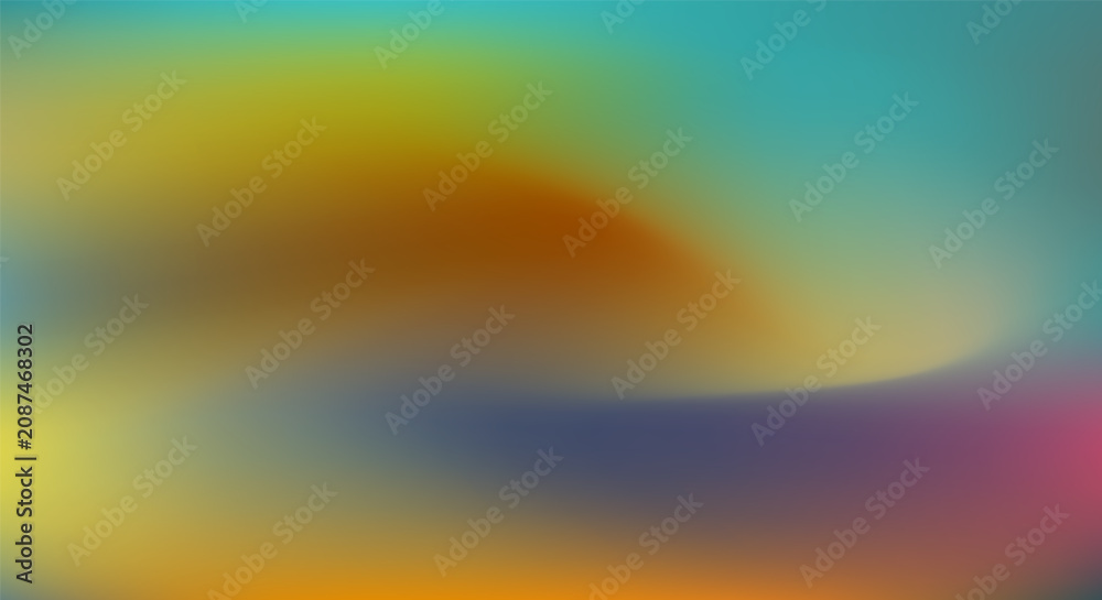 Naklejka premium Colorful abstract gradient background with smooth fluid swirls and dynamic blend of yellow blue and red hues forming elegant soft artistic shape.