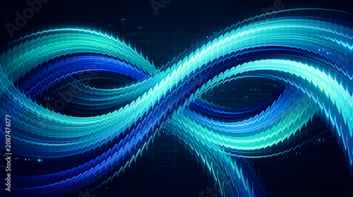 Εκτύπωση καμβά Mesmerizing vertical glass stripes wallpaper creating an infinity loop effect, a stunning visual representation of endless possibilities and futuristic technology blending with elegance