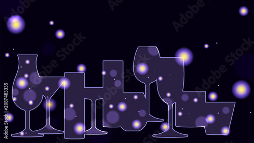 夜のアルコールドリンク・パーティのイメージイラスト