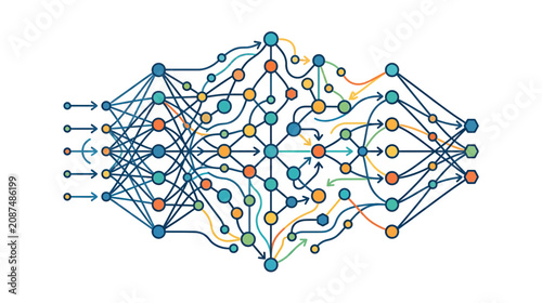 Canvas-taulu Neural Network Abstract Art