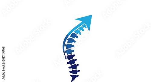 Spinal Health Growth Arrow Logo Concept For Healthcare Professionals
