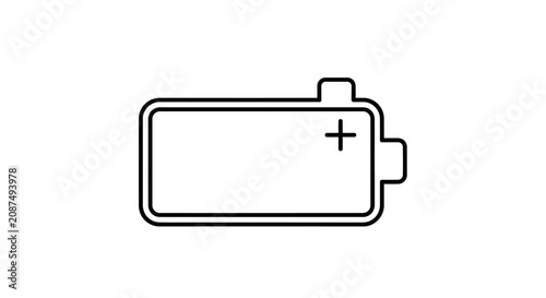 Minimalist battery icon with positive charge terminal indicator