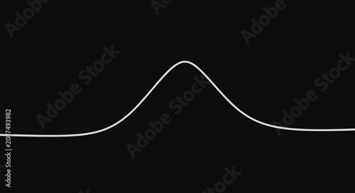 Minimalist bell curve wave line.