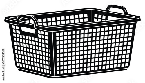 Plastic laundry basket with handles for clothes storage organizing