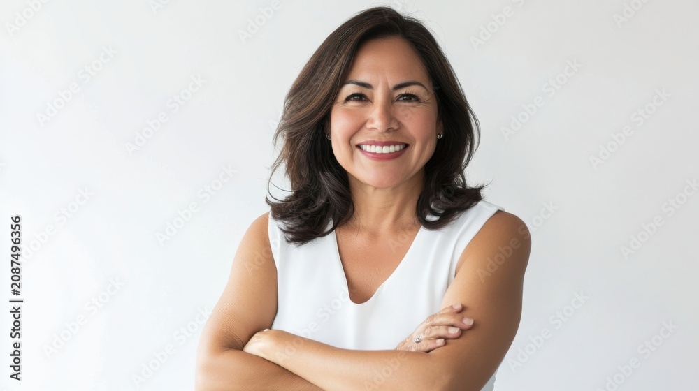 Fototapeta premium Mature woman smiling face portrait