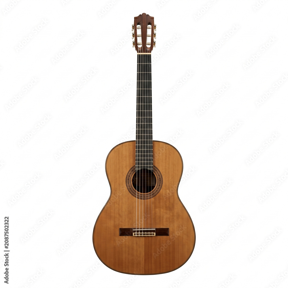 Naklejka premium Classical Acoustic Guitar Wooden Six String Instrument