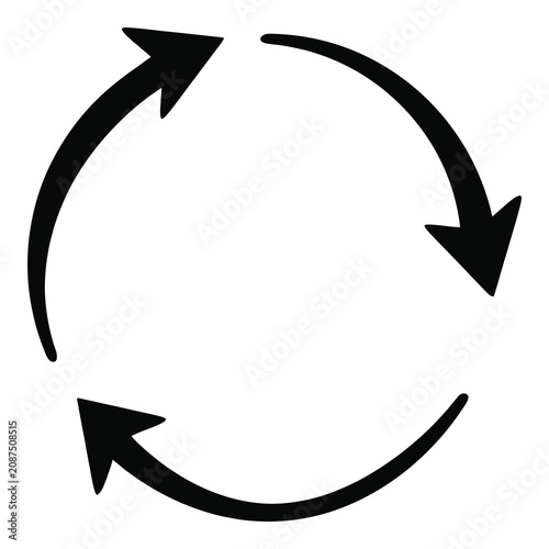 Konstfotografi Circular arrows forming a cycle of exchange and rotation icon