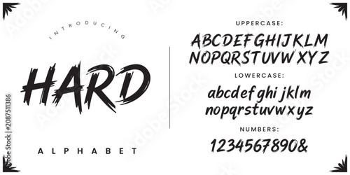 Obraz na plátně HARD Aggressive Scratch Font for Extreme Sports Events and Intense Metal Music A