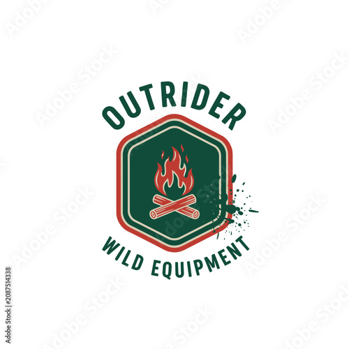 Hexagon campfire logo for Outrider Wild Equipment