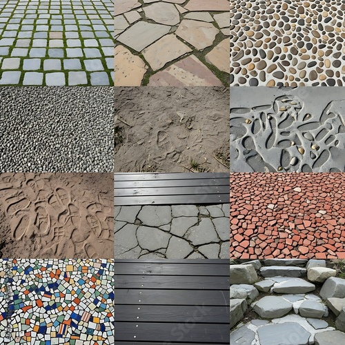 Close up of colorful mosaic tiled steps.