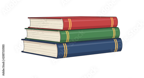 Foto Stack of Three Colorful Hardcover Books Vector
