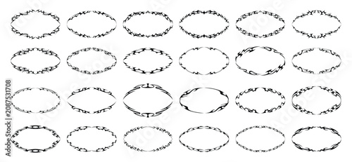 Cyber Sigil Tribal Oval Frame Border Set