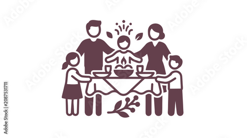 Family Sharing Meal Together At Table.