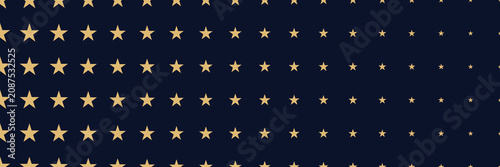 Canvas Print Golden star halftone pattern fading on dark blue background, demonstrating elega