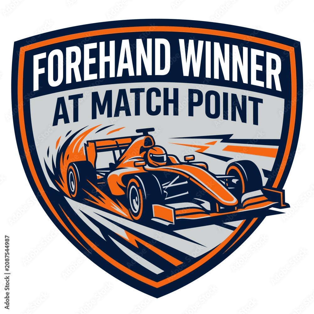 Obraz premium Exciting Racing Car Speed Emblem Victory At High Velocity