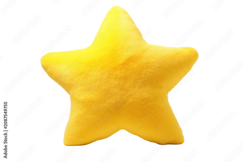 Fototapeta premium Bright Yellow Glossy Star Shape Isolated On Black Background Three Dimensional Effect gold shiny