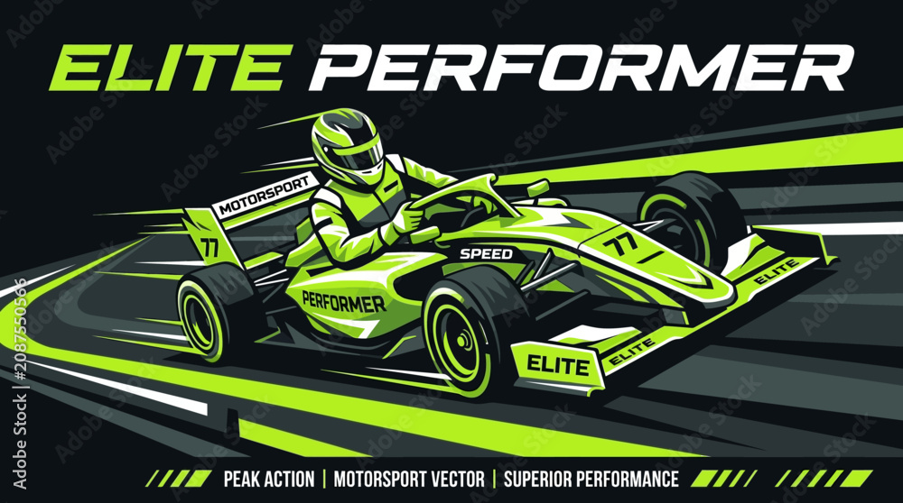 Obraz premium Elite Performance Motorsport Champion Racing Car Design