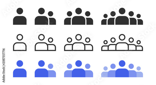 People and User Icons Set In Different Style