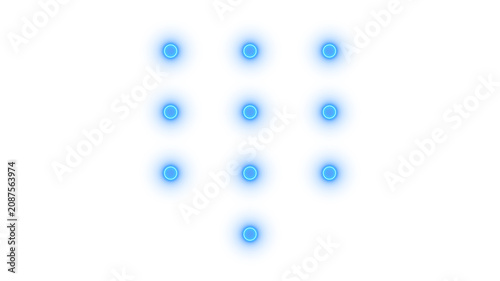 Εκτύπωση καμβά Glowing neon dial pad icon isolated on transparent background