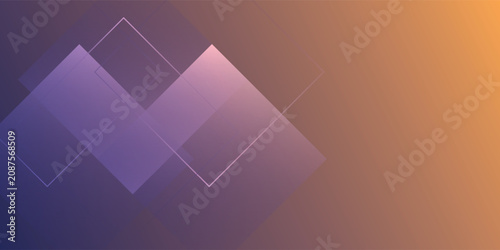 Obraz na płótnie Abstract geometric background with overlapping transparent purple and orange dia