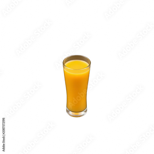 Glass of fresh orange juice isolated on black background