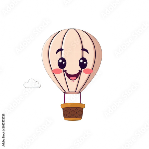 Cute cartoon hot air balloon character